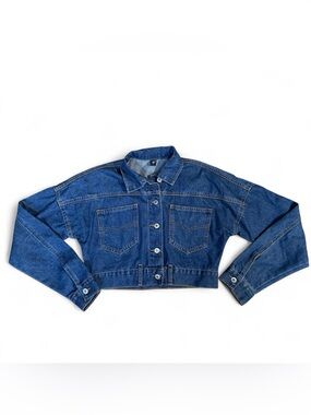 Windsor Cropped Blue Denim Jacket Size S